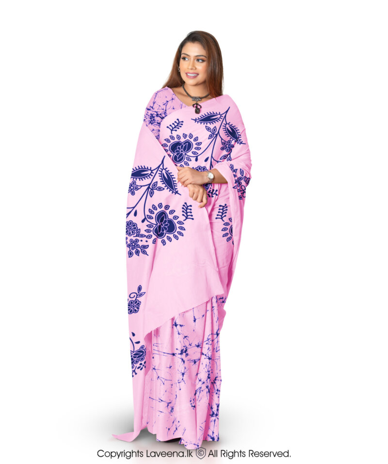 Laveena Cotton Saree LC 801PBL - Image 3