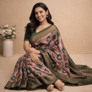 Salmon Pink Pattu Saree