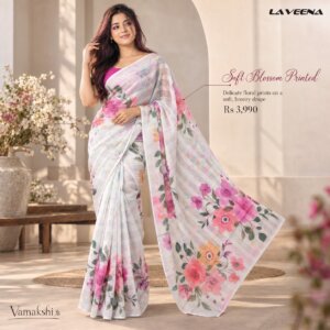 Blush Garden Reverie – Ethereal Floral Printed Saree with a Soft Contemporary Charm